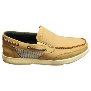 Island Surf Company Marlin II Boat Shoe Women Size 10 Tan Nubuck Leather Slip On